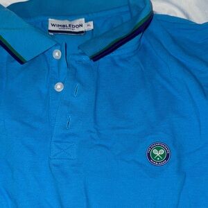 Wimbledon Vibrant Blue Polo with Green Accents